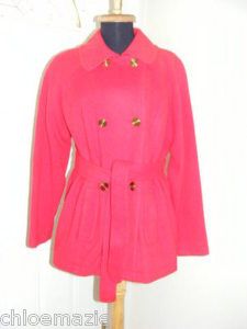 Perfect by Carson Kressley Wool Cashmere Peacoat Red M