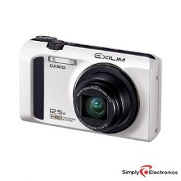 Casio Exilim EX ZR100 (White) Digital Camera + 1 Yr US Warranty