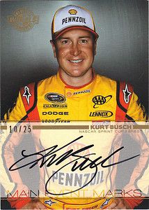2011 Wheels Main Event Marks Kurt Busch Certified Authentic Autograph 
