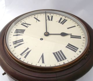 Antique Big Size Railway Station Mahogany Fusee Clock