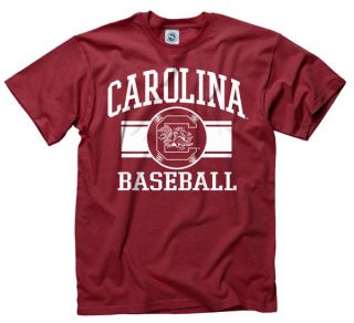 South Carolina Gamecocks Cardinal Wide Stripe Baseball T Shirt