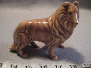 Vintage Ceramic Dog Figurine Border Collie