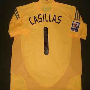 Casillas Spain Prepared for Match Match Un Worn Shirt Qualifiers 2010 