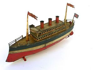 Carette Tin Toy Boat Ship Ocean Liner Fleischmann Bing Marklin Germany 