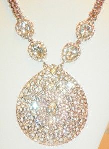 Cat Deeley Limited Edition Clear Rhinestone Large Pendant Necklace 
