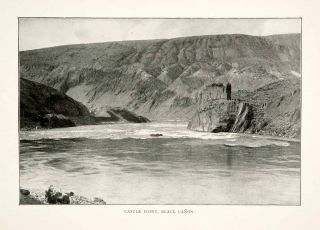 1902 Print Castle Point Fraser Canyon British Columbia Canada Mountain 
