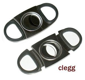 Pack Castleford Rubber Grip Dual Blade Stainless Steel Cigar Cutters 
