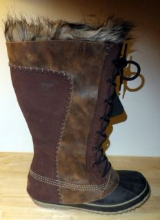 New Womens Sorel Cate the Great Waterproof Suede Boots Boot Tobacco 