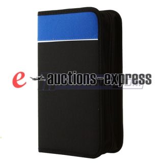 96 Capacity Nylon CD DVD Wallet Holder Case Bag in Black Blue