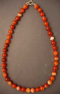 19 Genuine Carnelian Salmom Coral Beaded Long Necklace