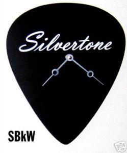 Silvertone Huge Guitar Pick Clock w Tube Amp Style Logo