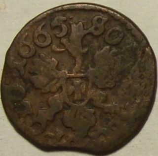 Poland Solidus Coin John II Vasa w Eagle Wreathed Bust Reverse Dated 