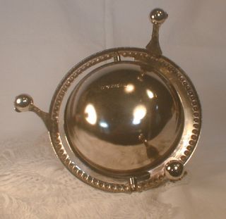 Vintage Silver Plate Footed Butter Dish W/ Insert & Orig Tag Treasure 