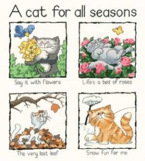Heritage Crafts Cats for All Season Cross Stitch Chart
