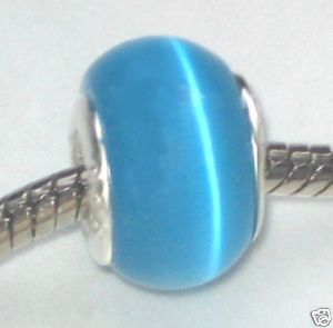 Turquoise Catseye Semi Precious on 925 Silver Bead