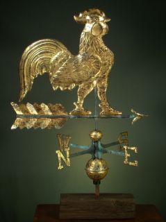 Antique Weather Vane from The Cawood Homestead Gilded Copper 36x 23 