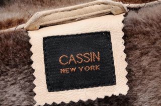 Cassin New York 14 L 16 Fur Coat Gray Dyed Shearling Leather Jacket $ 