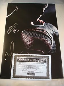   MAN OF STEEL SIGNED POSTER HENRY CAVILL W COA EXCLUSIVE SDCC COMIC CON