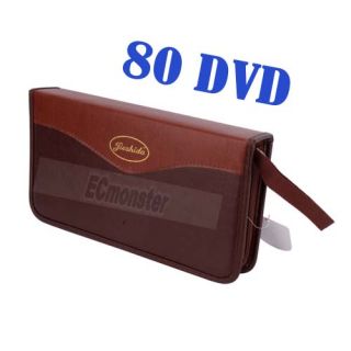New Brown 80 Disc CD DVD Wallet DJ Holder Storage Bag Album