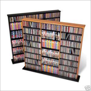 Large Oak CD DVD Storage Cabinet Media Tower Stand