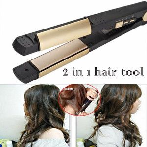 Portable Safety Ceramic Hair 2 in 1 Roller Straightener Hair Flat Iron 