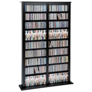 Double CD DVD Storage Cabinet Media Tower Stand