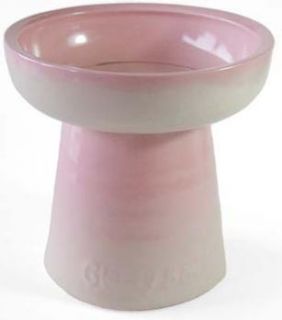 Cat Raised Pottery Dry Food Dish or Water Bowl Gossamer Pink for Cats 