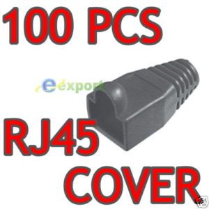 100 Ethernet Cable CAT5 E Cat6 RJ 45 Plug Cover Black