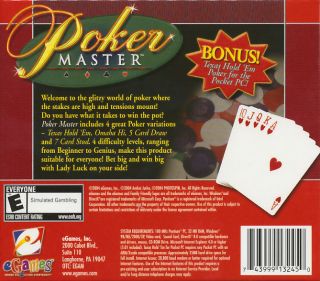   Master Casino Card Games Texas Holdem Omaha Hi etc PC Game New