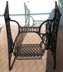 Vintage cast iron ornate singer treadle sewing machine base steampunk 