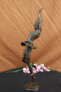 Vintage Signed Cassel Art Nouveau Dancer Russian Bronze Sculpture 