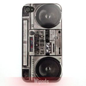 Radio Cassette Tape Recorder Player Hard Back Case Cover for iphone 4 