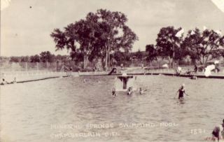   real photo postcard titled mineral springs swimming pool chamberlain