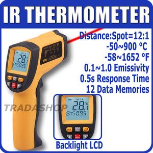   Infrared Thermometer IR 50 900 C 58 1652 F Pyrometer 0 1 1EM Celsius