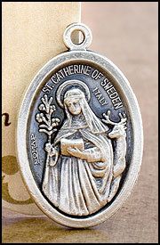 St Saint Catherine of Sweden Medal Charm