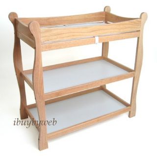 Sleigh Style Wood Baby Changing Table Nursery Natural