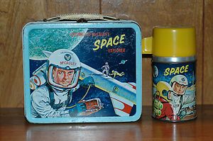 1960 COLONEL ED Mc CAULEY SPACE EXPLORER LUNCHBOX THERMOS TAG
