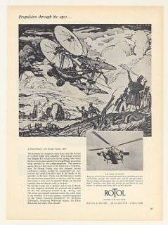 1959 Rotol Propellers Sir George Cayley 1843 VTOL Aircraft Print Ad 