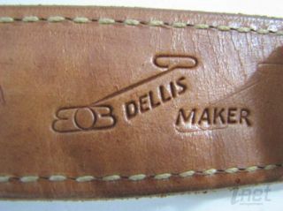 Bob Dellis Chacon Acorn Hand Tooled Leather Belt Tan