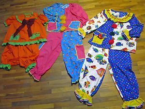 Handmade Professional Clown Costumes Adult Sm Med Shoes Gloves Tie