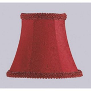 NEW 5 in. Wide Clip On Chandelier Shade, Burgundy Silk, White Fabric 