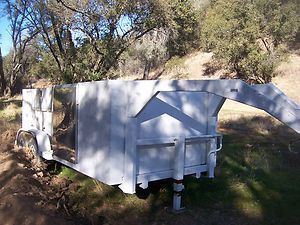 Landscapers dump trailer custom made used once tandem axle goosneck 