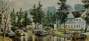 White Gull Inn Print by Charles L Peterson Matted