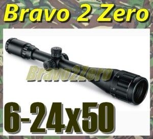 Center Point 6 24x50 Red Green Mil Dot AO Rifle Scope