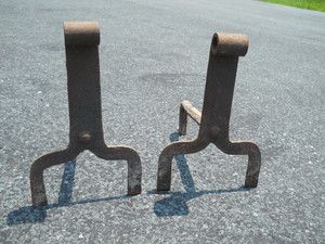 Antique Hand Wrought Fireplace Andirons ~ Central Virginia 