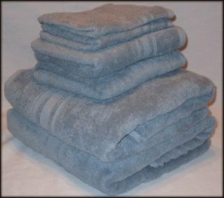 Luxury 6pc Towel Set by Charisma   100% Hygro Cotton   Basin Blue
