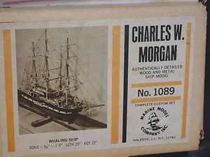 Vintage Marine Model Co Charles W Morgan No 1089 Wooden Whaling Ship 