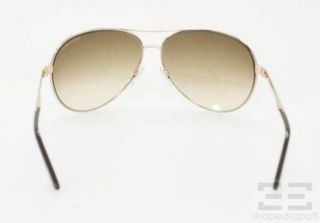 Tom Ford Gold Charles Brown Gradient Aviator Sunglasses