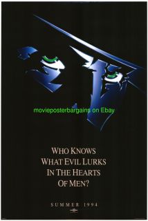 The Shadow Movie Poster Advance Style 1994 Alec Baldwin