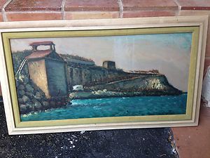 Oil Painting Cuba La Cabana Fort St Charles Havana Cuba Harbor 